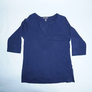 Lilly Pulitzer women top tunic floral Embroidered navy boho casual cruise Medium